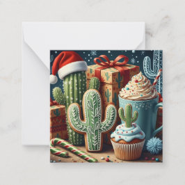 Feestelijke woestijn kerstscene notitiekaartje