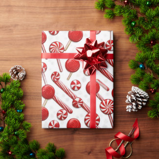 Feestelijke Wrap Wonderland 'Candy Canes & Lollipo Cadeaupapier