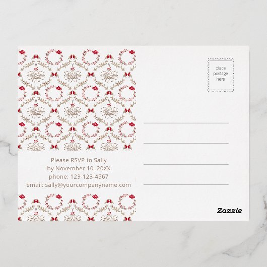 Feestelijke Zakelijke Kerstfeest Uitnodiging | FOL (Achterkant)