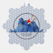 Feestelijke Zee Leeuwen Waterverf Papier Ornament  (Achterkant)