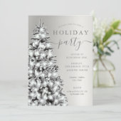 Feestelijke Zilveren Kerstboom Bedrijf Vakantie Pa Kaart (Staand voorkant)
