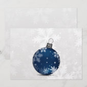 feestelijke zilveren marineblauwe kerstkaart (Voorkant / Achterkant)