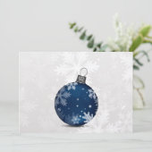feestelijke zilveren marineblauwe kerstkaart (Staand voorkant)