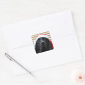 Feestelijke zwarte labrador vierkante sticker (Envelop)