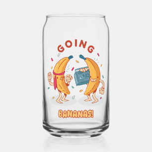 Feestende Bananen Party Kan Glas