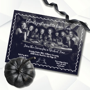 Feestende heksen Halloween Vintage Heksen Kaart