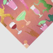 Feestende vrouwen met cocktails patroon tissuepapier (Detail)