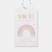 Feestfavor Pastel Regenboog Baby Shower Cadeaulabel (Achterkant)