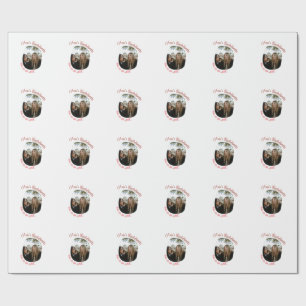 feestfoto naam datum eenvoudig rond cadeaupapier