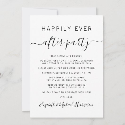 Feestfoto-receptie 'Happily Ever After' Aankondiging (Voorkant)