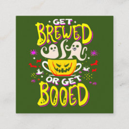 Feestgeschenk voor de Grappige Halloween Koffiever Vierkante Visitekaartje