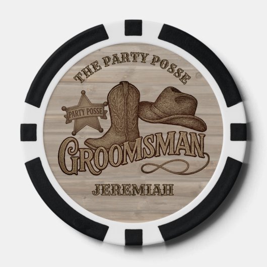 Feestgroep Bruidsjonker Landelijke Cowboy Verlovin Poker Chips (Voorkant)