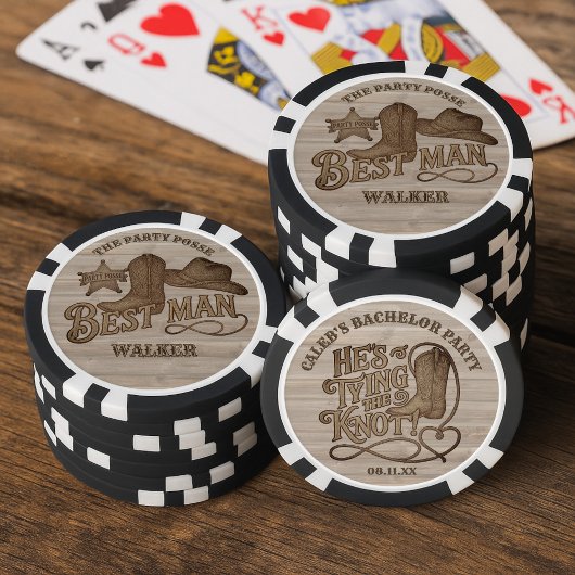 Feestgroep Getuige Landelijke Cowboy Afscheidsfees Poker Chips