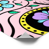 Feestieve achtergrond met suikerschedels, hart en poster (Hoek)