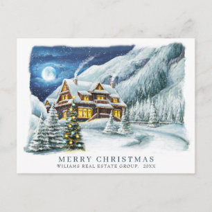 Feestive Country Holiday House kerst Corporate Briefkaart