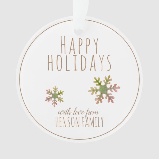 Feestive Elegant Snowflake kerstfeestdag Ornament (voorkant)