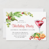 Feestive Holly Berry Wreath Holiday Kerstfeest Kaart (Voorkant)