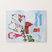 Feestive kerstgnomen Holiday Legpuzzel (Horizontaal)