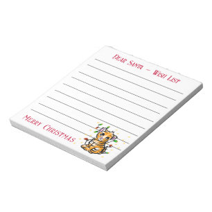 Feestive kerstlion, wensenlijstnotitie voor de ker notitieblok