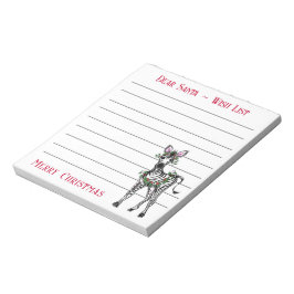 Feestive Kerstmis-zebra, wensenlijstnotitie voor d Notitieblok