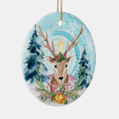 Feestive kerstrendiervakantieboom keramisch ornament (Rechts)