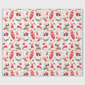 Feestive kerststrand Santa Holiday Cadeaupapier (Vlak)