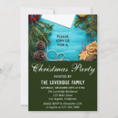 Feestive Red, Blue & Green Country Kerstparty Kaart (Voorkant)