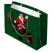 Feestive Santa Claus Riding an Alligator Large Cadeautasje (Achterkant Gekanteld)