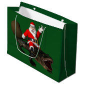 Feestive Santa Claus Riding an Alligator Large Cadeautasje (Voorkant Gekanteld)
