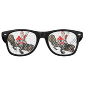 Feestive Santa Claus Riding an Alligator Retro Zonnebril (Voorkant)