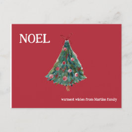Feestive Waterverf kerstboom Briefkaart