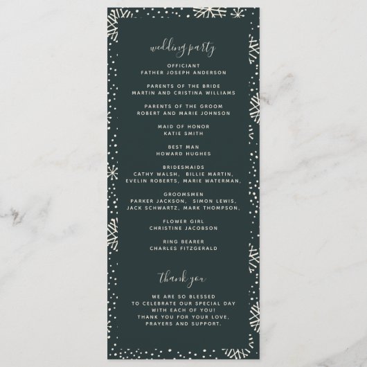 Feestive Waterverf Kerstmis Wreath Wedding Programma (Achterkant)