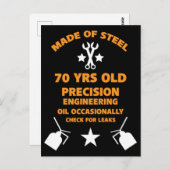 Feestje 70ste verjaardag zeventiger briefkaart (Voorkant / Achterkant)