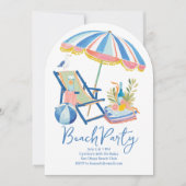 Feestje aan het strand kaart (Voorkant)