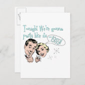 Feestje alsof het 1959 is! uitnodiging briefkaart (Voorkant / Achterkant)