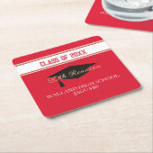 Feestje! CUSTOM Class Reunion Vierkante Kartonnen Onderzetter (Schuin)