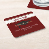 Feestje! CUSTOM Class Reunion Vierkante Kartonnen Onderzetter (Schuin)