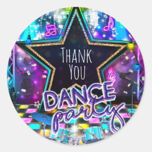 FEESTJE Dansfeest Verjaardag Muziek Pop Rock Dans Ronde Sticker