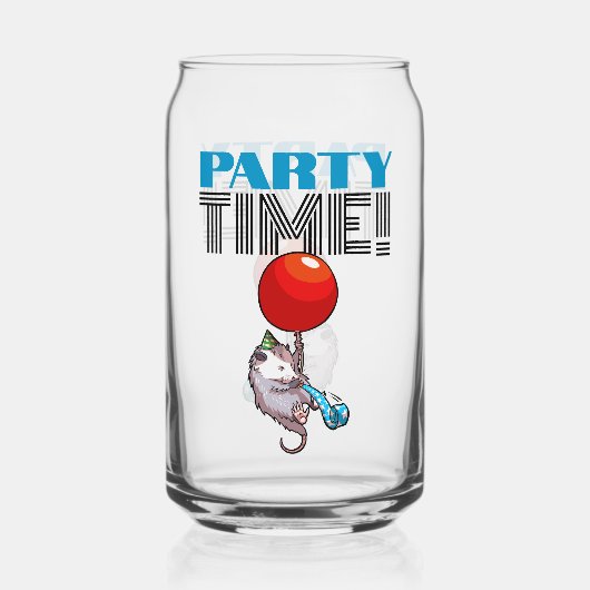 FEestje! Feest Possum Grappige Zwevende Opossum Blikvorm Glas (Voorkant)