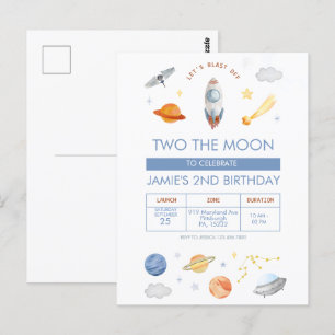 Feestje in de Ruimte Ruimtevaarder 2e Verjaardag Briefkaart