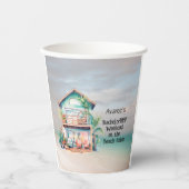 Feestje in het strandhuis voor de aanstaande bruid papieren bekers (Voorkant)