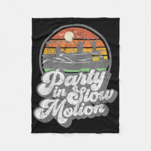 Feestje in slow motion retro grappige pontonboot b fleece deken