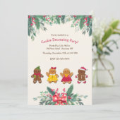 Feestje met het versieren van koekjes kaart (Staand voorkant)