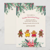 Feestje met het versieren van koekjes kaart (Voorkant / Achterkant)