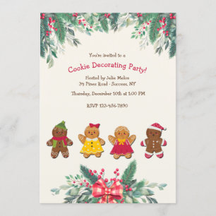 Feestje met het versieren van koekjes kaart