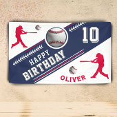 Feestje met honkbalspeler thema verjaardag spandoek