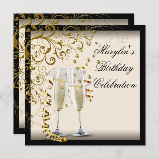 Feestje met Ivoor en Goud Kaart (Voorkant / Achterkant)