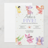 Feestje verjaardag fee kaart (Voorkant / Achterkant)