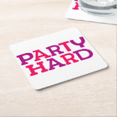 Feestje. Vierkante Kartonnen Onderzetter (Schuin)