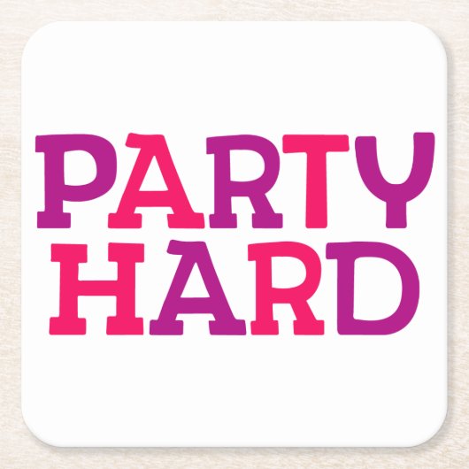 Feestje. Vierkante Kartonnen Onderzetter (Voorkant)